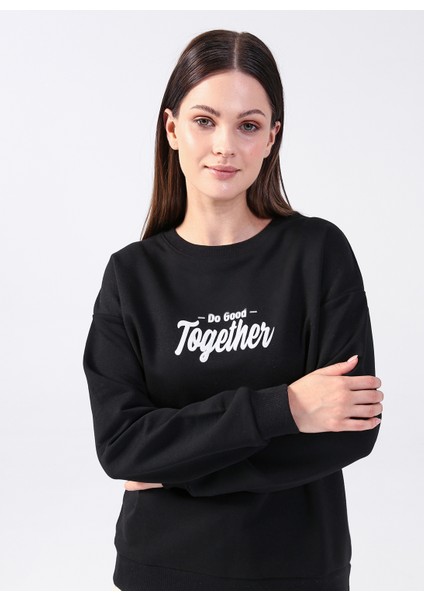 Baskılı Siyah Kadın Sweatshirt 22K0577K1 modelleri