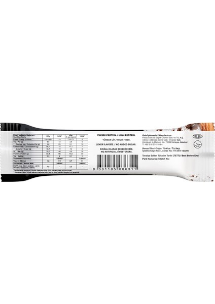 Yüksek Protein Bar - Badem Ve Kakao 45 Gr