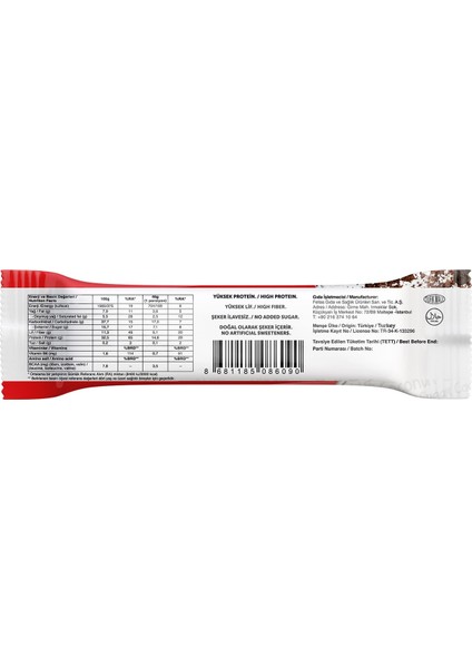 Yüksek Protein Bar - Hindistan Cevizi ve Kakao 45 Gr