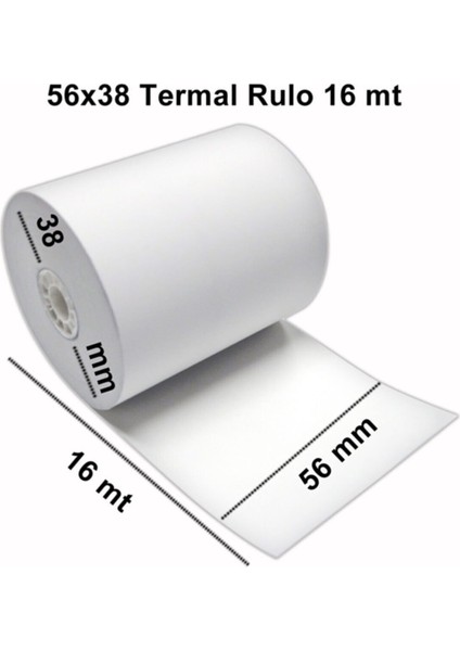 Termal Pos Yazarkasa Rulosu 56x16 - 100 Adet