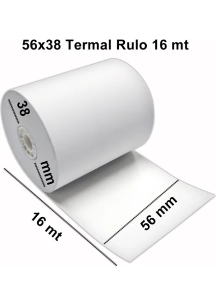 Rulo Merkezi Termal Pos Yazarkasa Rulosu 56x16 - 100 Adet