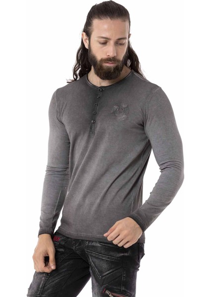 CL523 Düğmeli Yaka Antrasit Sweatshirt fiyatları