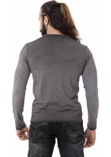 CL523 Düğmeli Yaka Antrasit Sweatshirt modelleri