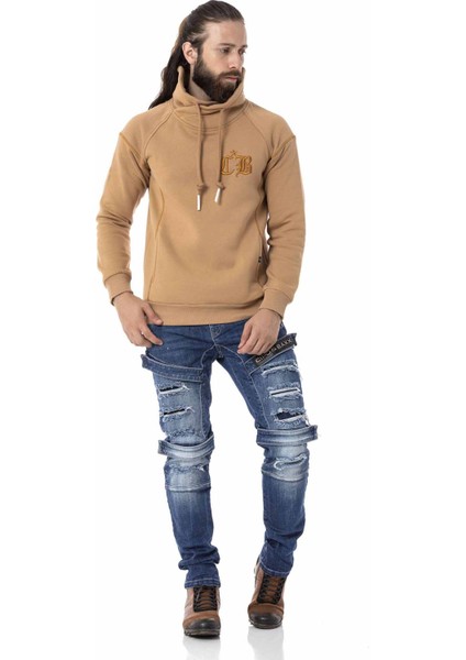 CL529 Jumbo Yaka Kışlık Kahve Sweatshirt