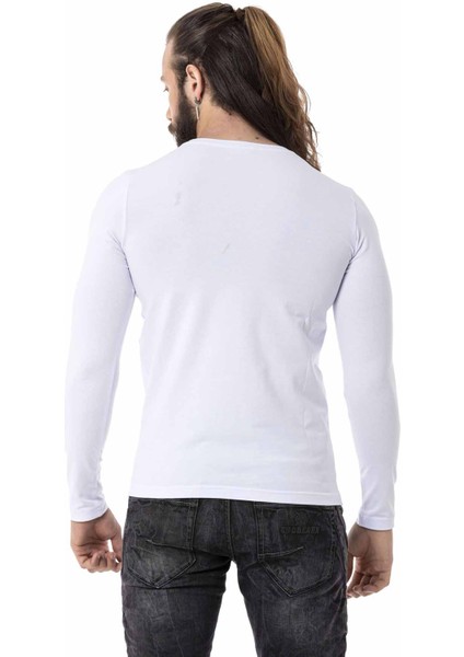 CL510 Baskılı Beyaz Ince Sweatshirt modelleri