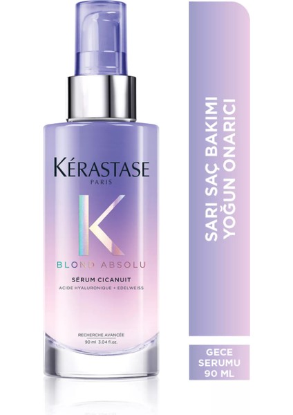 Blond Absolu Serum Cicanuit Açık Renkli Saçlı Saçlar Için Onarıcı Gece Saç Bakım Serumu 90ML