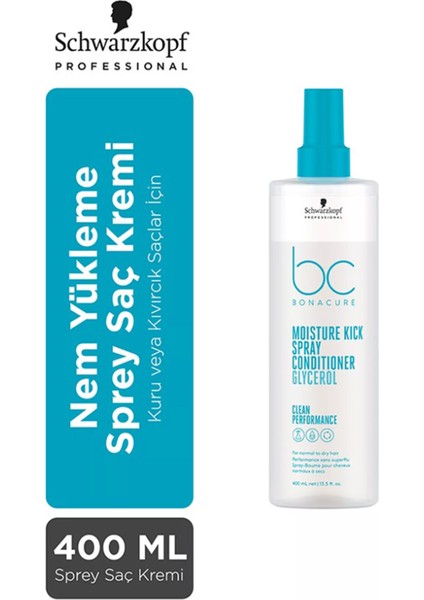 Bc Bonacure Moisture Kick Gliserol Kuru Saçlar Için Sprey Saç Kremi 400 Ml