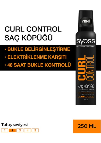 Curl Control 48 Hour Long Enhancing Refreshing Anti Frizz Hair Mousse 250 Ml