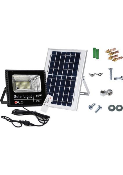 60W Güneş Enerjili Projektör Bahçe Aydınlatma Solar LED