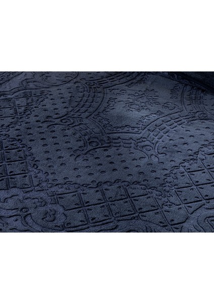Timeless Emboss Çift Kişilik Battaniye 200 x 220 cm Lacivert