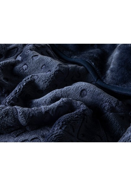 Timeless Emboss Çift Kişilik Battaniye 200 x 220 cm Lacivert