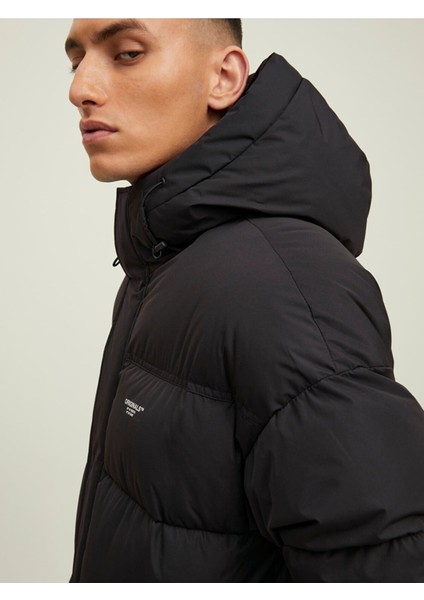 Erkek Puffer Jacket Oversize Kapüşonlu Kapitone Mont