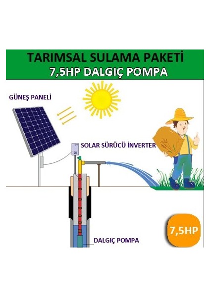 7,5hp Dalgıç Pompa - Tarımsal Sulama Sistemi