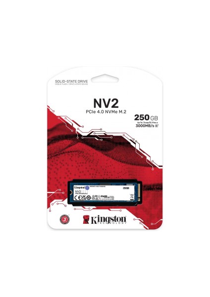 Kıngston SNV2S/250G, Nv2, 250GB, 3000/1300, Nvme Pcıe M.2, SSD