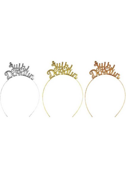 Taç Iyiki Doğdun Metal Gümüş 1 Adet modelleri