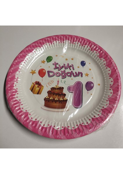 Tabak Karton Iyi Ki Doğdun 1 Yaş Pembe