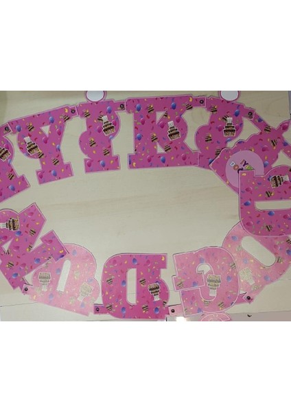 Uzar Yazı Iyiki Doğdun Pastalı Pembe