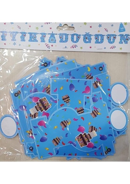 Uzar Yazı Iyiki Doğdun Pastalı Mavi