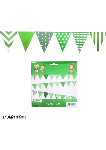 Flama Üçgen Renkli 15Lİ 3mt
