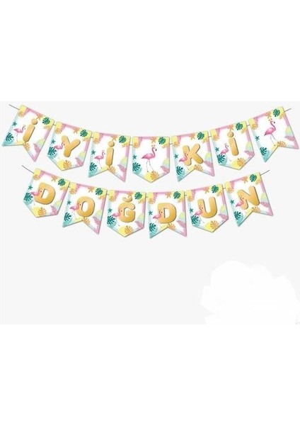 Banner Iyiki Doğdun Flamingo