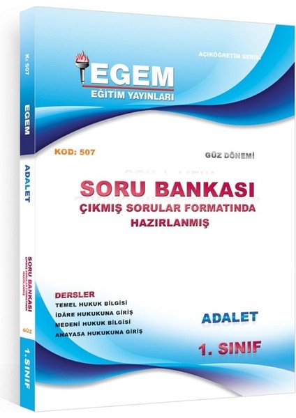AÖFanad. Adalet 1. Sınıf Güz ve Bahar Dönemi Konu ve Soru Full Tam Set