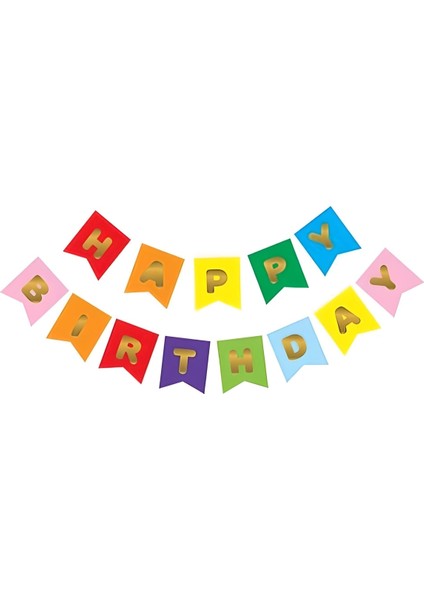 Çıtı Pıtı Store Renkli Gümüş Happy Yaldızlı Banner