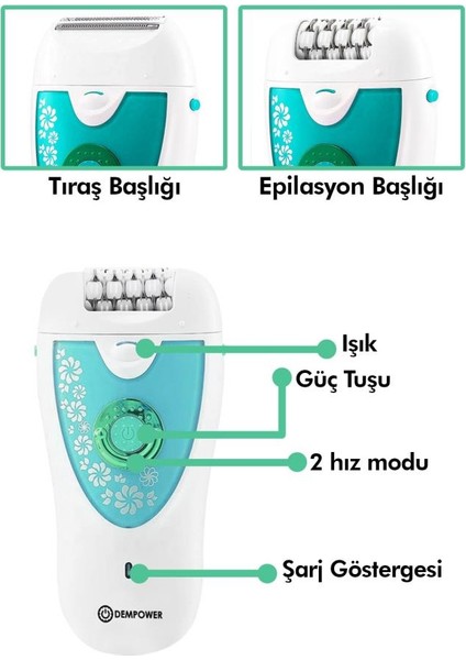 Dp-14 Mavi Renk Epilasyon Cihazı 2 Başlıklı fırsatları