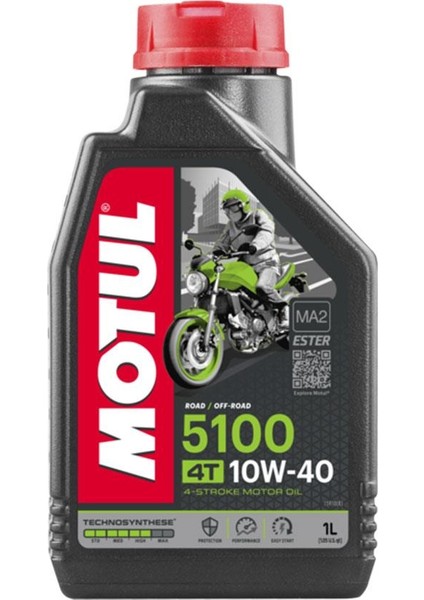 Motosiklet Yağı 5100 10W40 4t 1 Lt