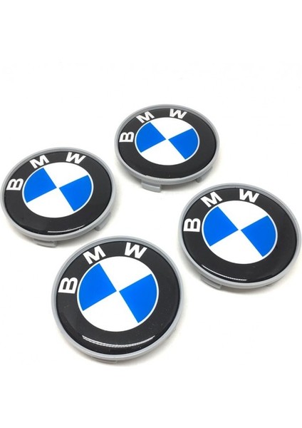 Bmw Damla Geçme Jant Göbeği Mavi Beyaz 4 Lü 65/68MM
