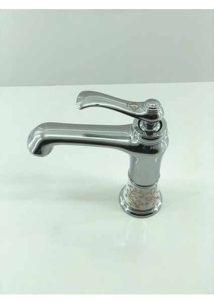 Seramik Desenli Krom Lavabo Bataryası