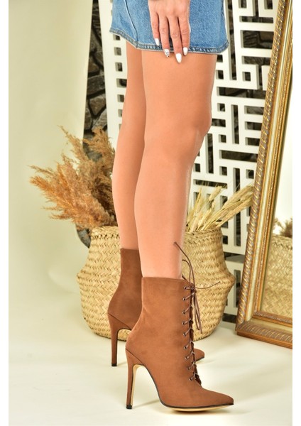 Taba Süet Ince Yüksek Topuklu Kadın Bot L372493502 fiyatları