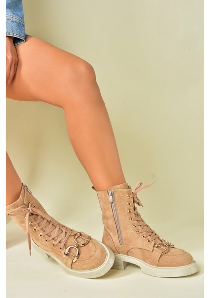 Camel Süet Bağcıklı Kadın Postal Bot N820960002 modelleri