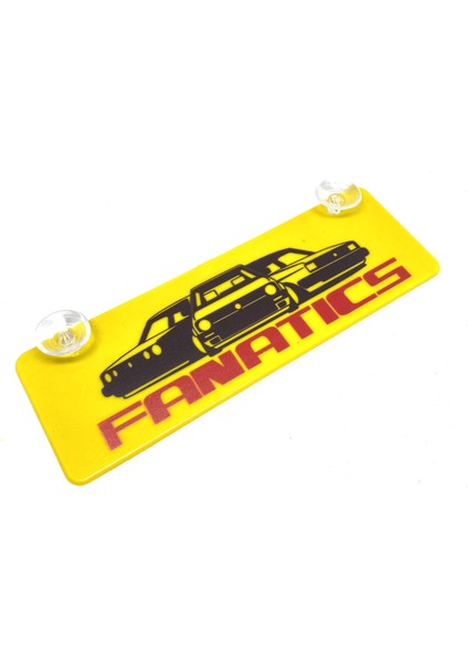 Fanatics Yazılı Sarı Dekor Plaka Vantuzlu Cam Süsü 22X7.5CM