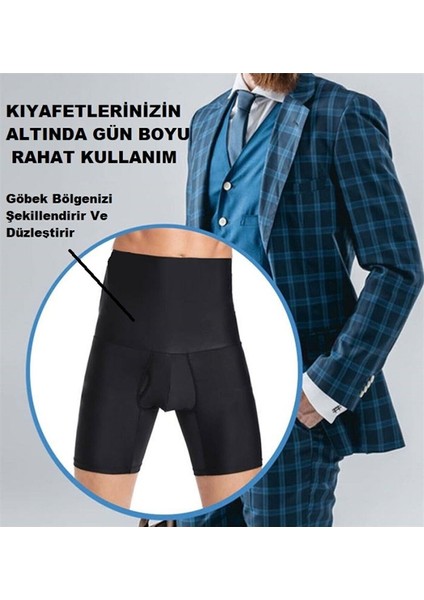 Sıkılaştırıcı Erkek Boxer Korse Siyah Renk