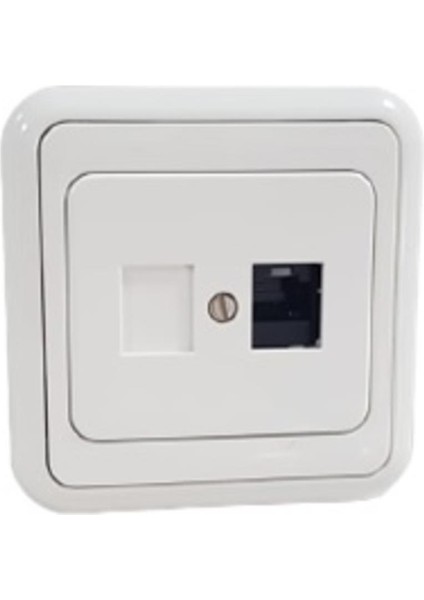 Köşk 1XRJ45 Priz Cat5 Beyaz 10 Adet Adet