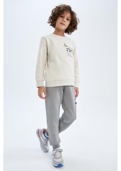 Erkek Çocu Bisiklet Yaka Cep Baskılı Sweatshirt X9715A622AU fiyatları