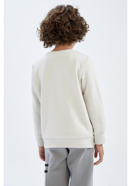 Erkek Çocu Bisiklet Yaka Cep Baskılı Sweatshirt X9715A622AU fırsatları
