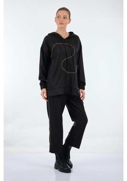 Oversize Kapüşonlu Midi Sweatshirt - Günlük Şıklık indirimleri