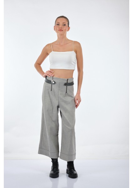 Minimalist Midi Geniş Paça Kadın Pantolon - 2025 Trendi modelleri