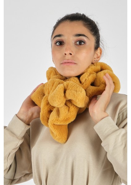 Peluş Boğazlı Atkı - Kışlık Moda Aksesuarı