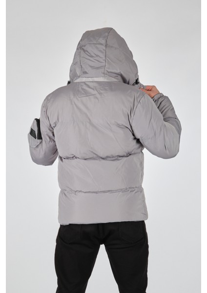 Erkek Oversize Kapüşonlu Kışlık Mont - Minimalist Tasarım