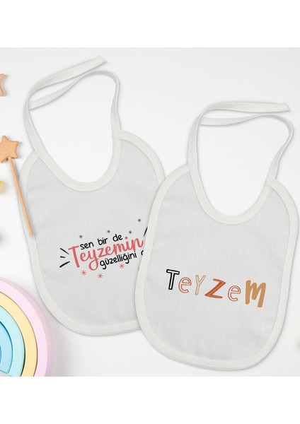 Kids Teyze Tasarımlı 2’li Beyaz Mama Önlüğü-3