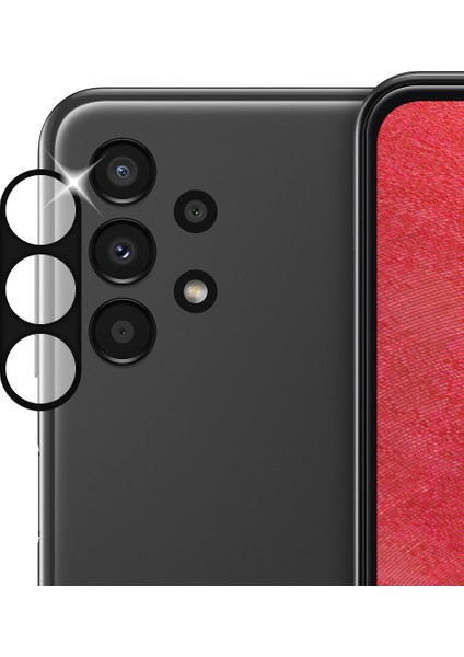 Samsung Galaxy A13 Kamera Lens Koruyucu 3D Cam Siyah Çerçeve