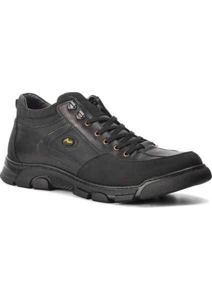 4395 Siyah Deri Büyük Numara Erkek Bot