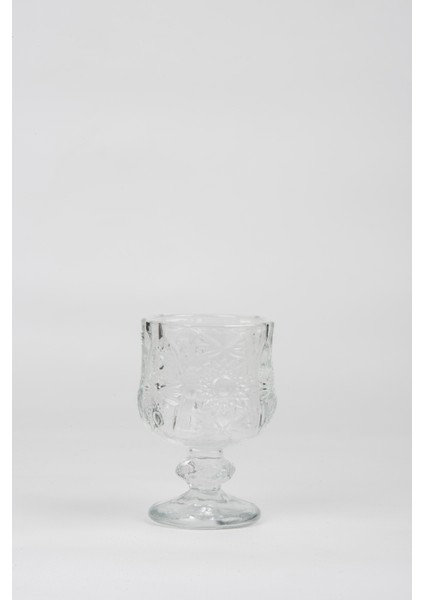 Ayaklı Kahve Yanı Bardağı Kristal Kesim Shot Bardak 7cm x 4 cm 6 Lı Set
