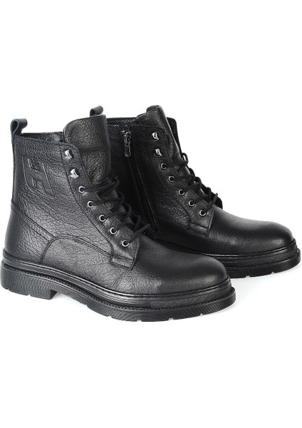 220240 Siyah %100 Deri Erkek Kışlık Bot