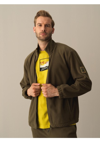 Erkek Haki Regular Fit Polar Sweatmont