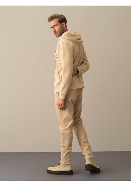 Erkek Bej Regular Fit Sweatmont indirimleri