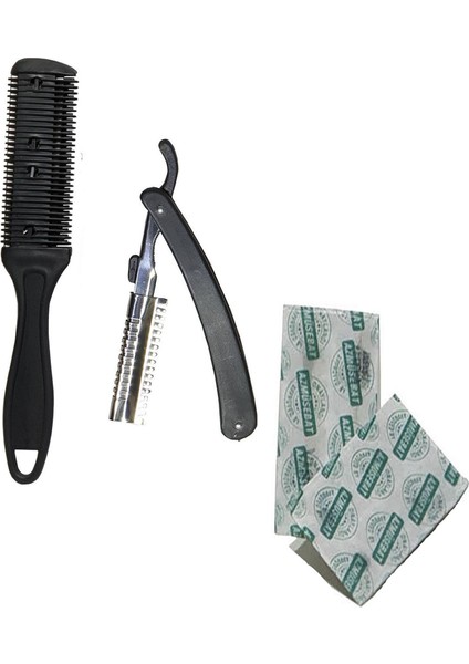 Saç ve Sakal Usturası+ 2 Jilet 3 Lü Set