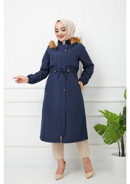 Lacivert Içi Kürklü ve Su Geçirmez Kadın Kışlık Mont & Kaban fırsatları